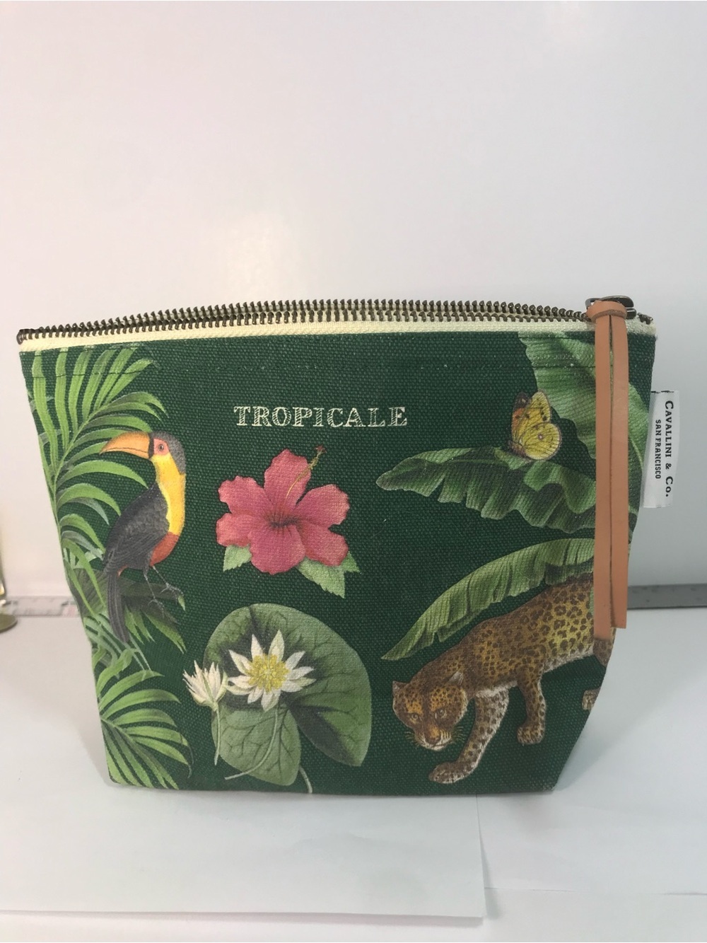 Cavallini & Co. Vintage Tropical Pouch floral cosmetic bag